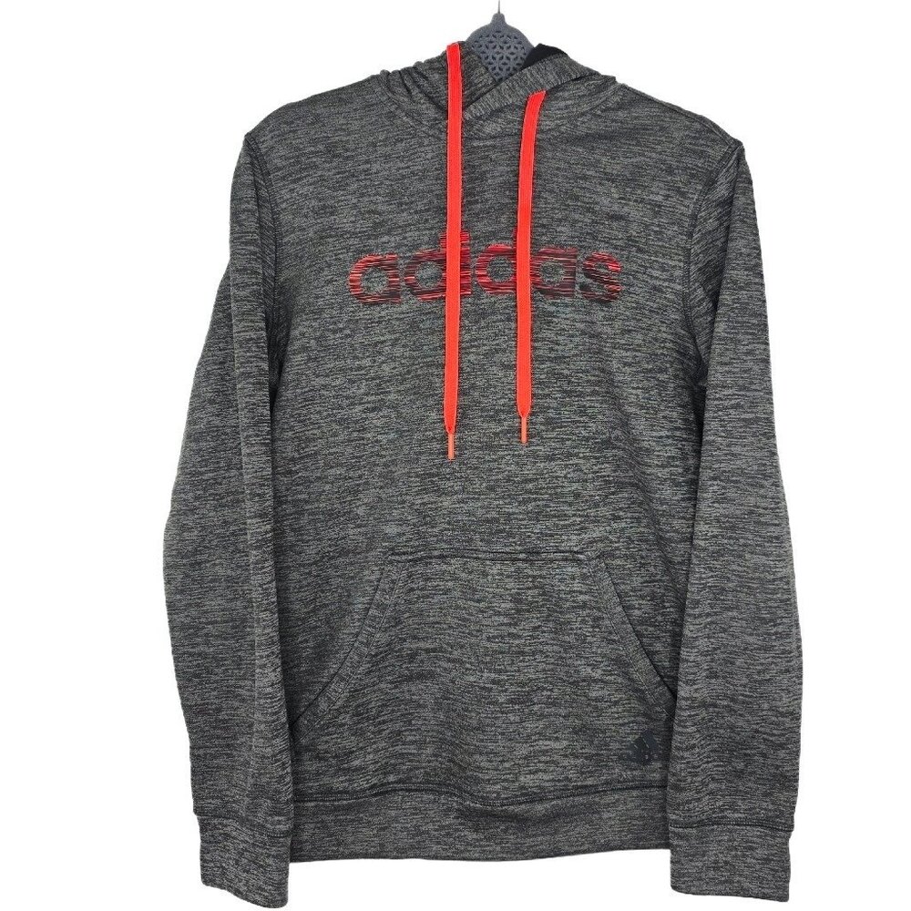 Adidas Gray Hoodie w/ Red Logo | Sporty & Comfortable Size M